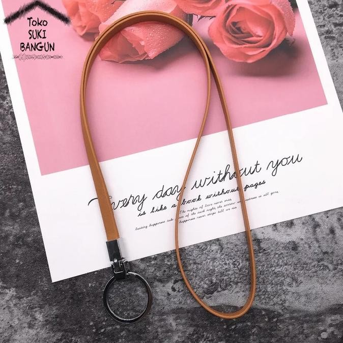 

Tali Lanyard Name Tag ID Card Strap PU Leather PLAIN Deluxe NT-007 murah