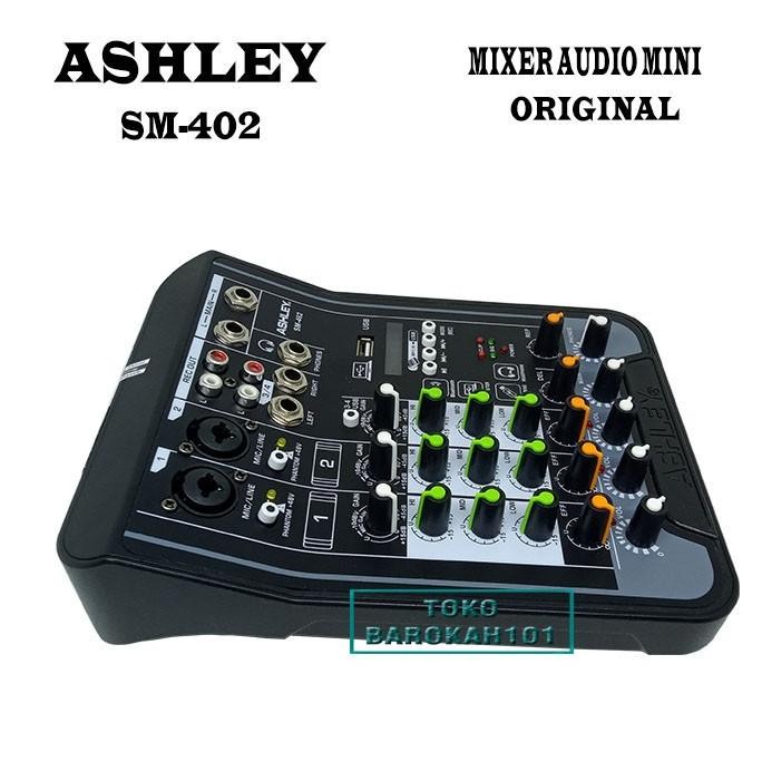 Baru Mixer Audio Mini ASHLEY SM 402 4 Channel USB,Bluetooth ORIGINAL