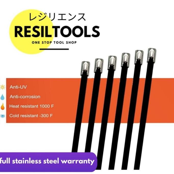 

Perpack Kabel Tis Stainless Black Coated 4.6 x 400 mm Ties Anti Karat murah