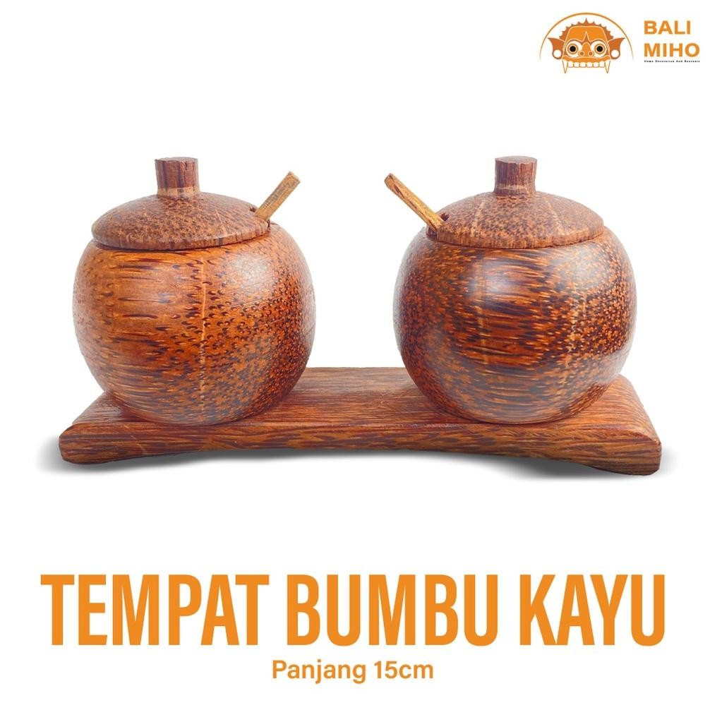 Living Tempat Bumbu Dapur - Tempat Bumbu Kayu - Wadah Gula - Wadah Garam - Tempat Kopi - Tempat Mici