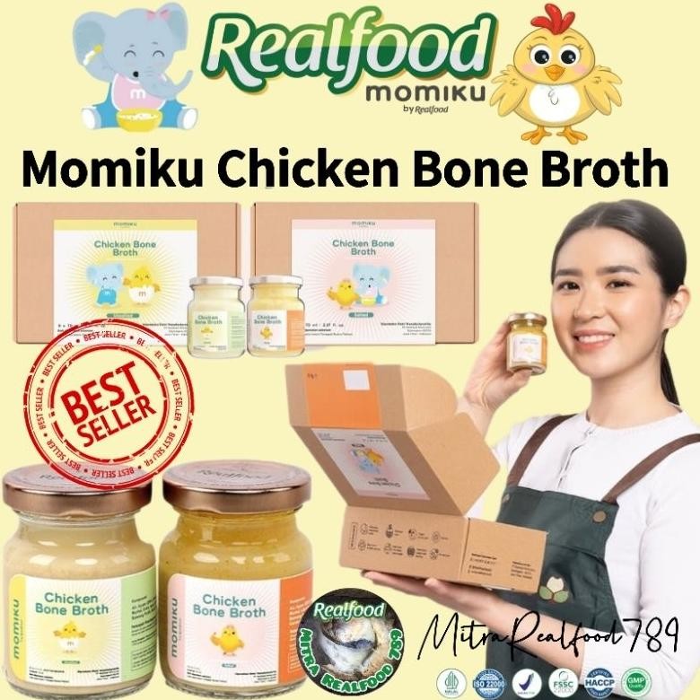 

Realfood Momiku Chicken Bone Broth ( Trial 6 Jar & P.12 Jar ) Mpasi Kaldu Tulang Ayam Bersertifikat Bpom Halal