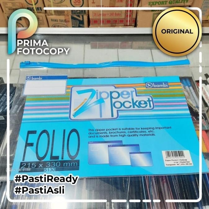 

Map Zipper Pocket F4 Folio Legal Bambi | Pelindung Dokumen Sleting A4 murah