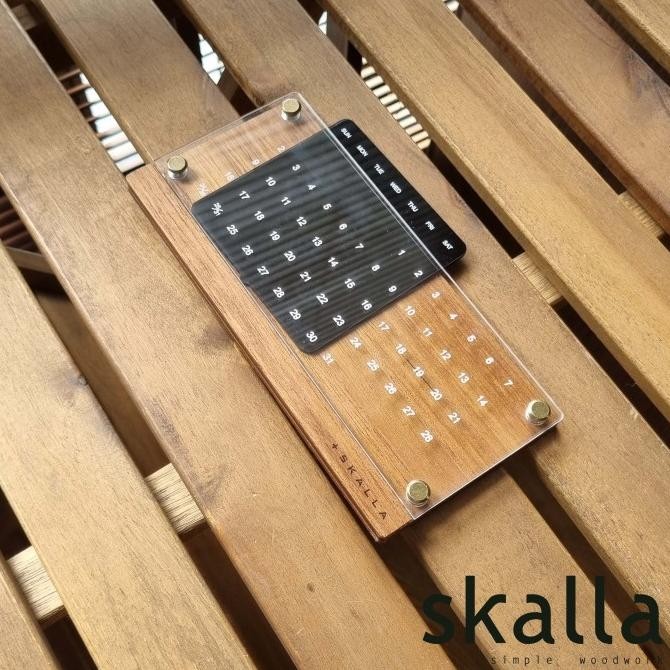 

Wooden Eternal Calendar kalender abadi kayu meja souvenir Aesthetic murah