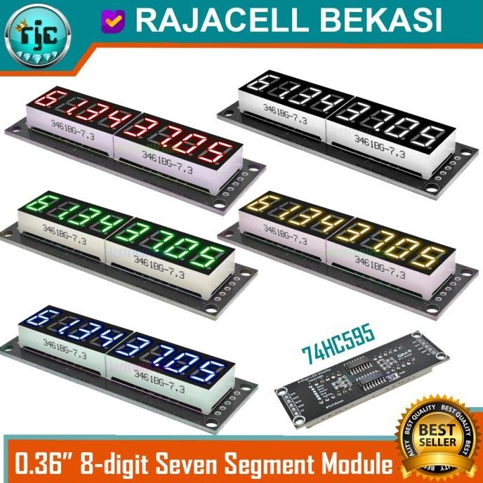 Module Seven Segment 8-Digit 0.36" TM1637 LED 7-Segment Display RGBYW