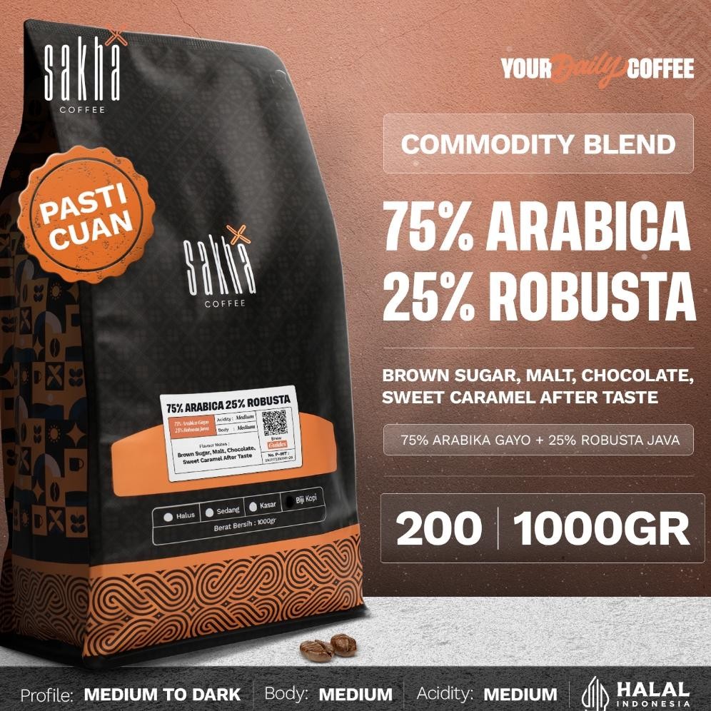 

BIJI KOPI 75% ARABICA Crema Espresso Blend By Sakha Coffee Roastery