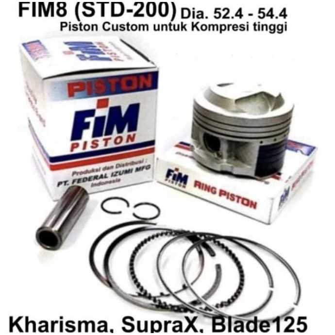 New Piston FIM Dome Custom Supra X 125 Karisma 125 Blade 125 Pin13 Fim8