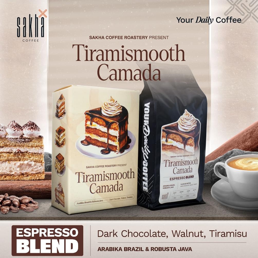 

TIRAMISMOOTH CAMADA Kopi Espresso House Blend Coffee Beans Bubuk Asli