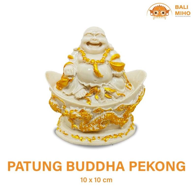 Living Patung Buddha Pekong Diatas Naga - Happy Budha - Budha Statue - Budha Maitreya -Budha Statue 