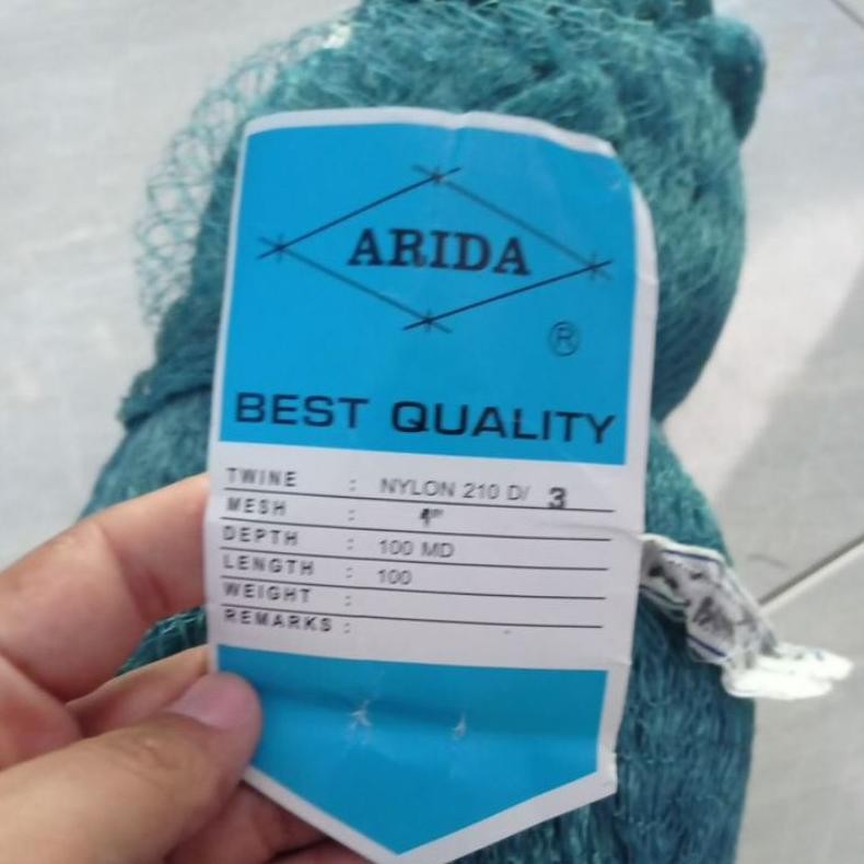 Jaring ikan nilon arida 1 inchi  10mx2,5m Jaring bahan anco ikan jaring arida