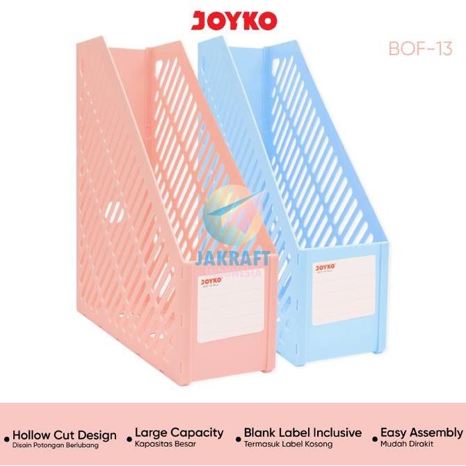 

(1 Unit) Magazine Box File Rakit Portable JOYKO BOF-13 Warna Pastel Biru Blue / Merah Muda Pink FC 9 Cm Plastik F4 Folio Kotak Tempat Dokumen murah