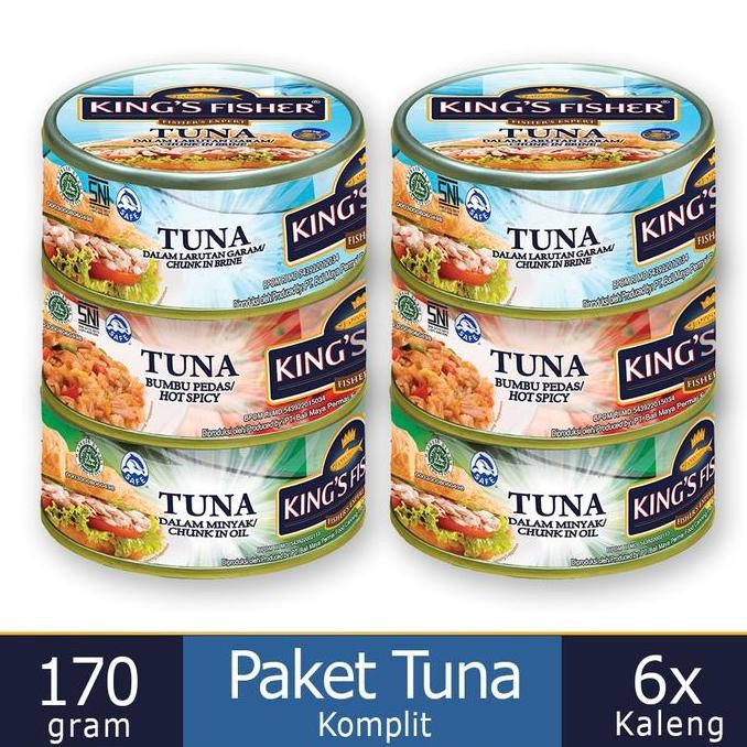 

Murah Paket Tuna Kaleng Komplit King'S Fisher Semua Rasa 170 Gram