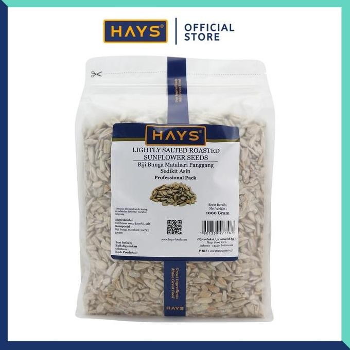 

Grosir Hays - Lightly Salted Roasted Sunflower Seed 1 Kg / Kuaci Panggang Sedikit Asin Biji Bunga Matahari Panggang 1000 G