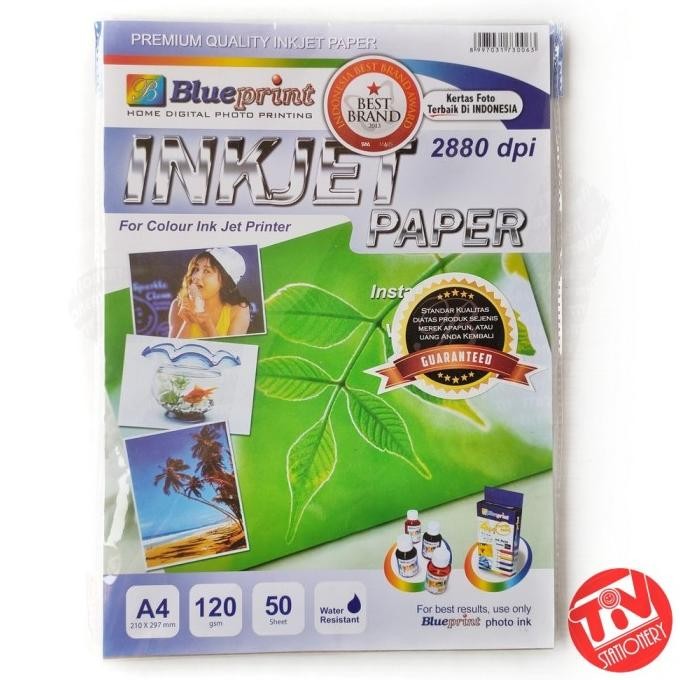 

Kertas Inkjet Blueprint Doff A4 120 Gsm (1 Pack = 50 Lembar) Terbaru