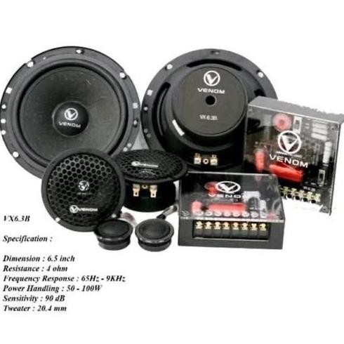 Speaker 3Way Venom Black - Asli