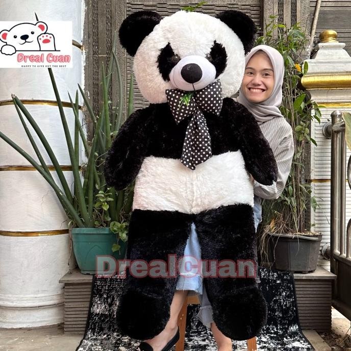Terbaru Boneka Teddy Bear Beruang Panda Besar Jumbo 1,3meter 130cm Hitam Putih