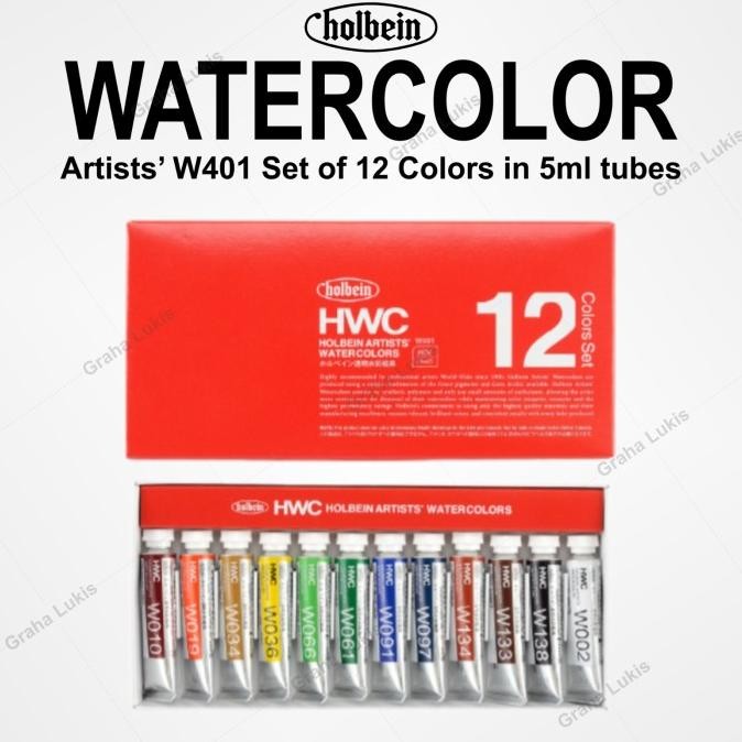 

Holbein Artists Watercolors Complete Set of 12 Colors W401
