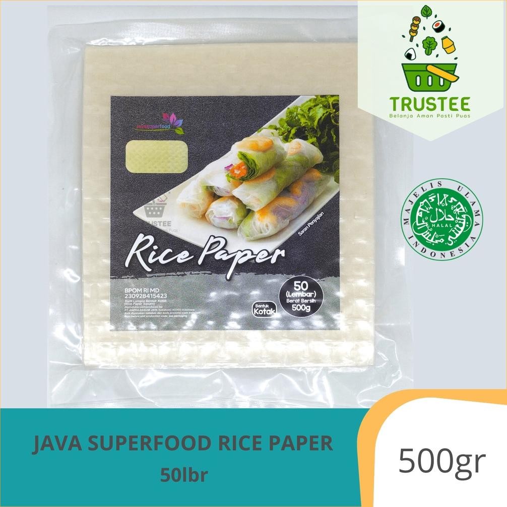 

Iq45 Java Super Food Rice Paper Kotak 50 Lembar - Kulit Lumpia Vietnam Spring Roll Salad Wrap 500Gr