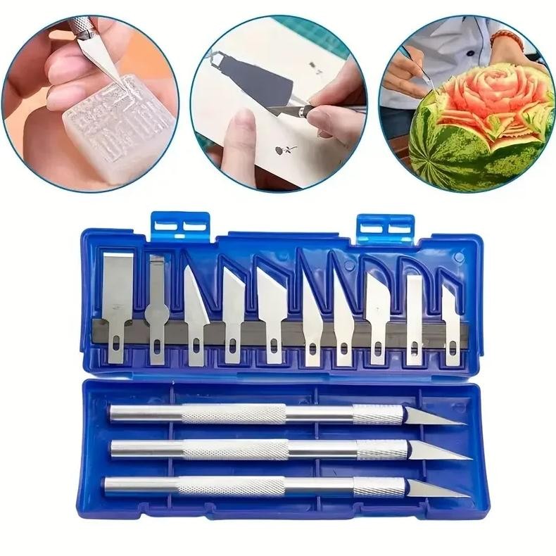 

[PRE-ORDER] 13pcs Precision Cutter Set Hand Tool Set Paper Cut Carving Tools Kit Cutter Blade DIY Repair Box Crafts Art Cutting