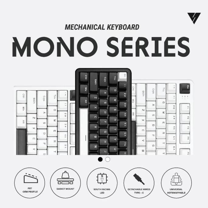 VortexSeries MONO SERIES Gasket Mount Mechanical Keyboard 65 75 87 / TKL Layout | Vortex Series Mono