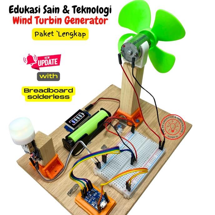 Terjangkau Kit Diy Merakit Mini Wind Turbine Generator / Pembangkit Listrik Tenaga Bayu Mini / Kinci