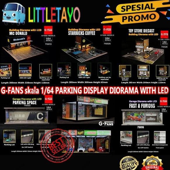 GEECHAN G-FANS MODEL 1/64 PREMIUM DIORAMA HOTWHEELS GARAGE with LED
