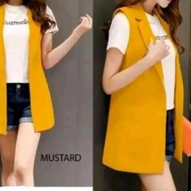 Terbaru blezer perempuan tanpa tangan outer wanita terbaru bahan scuba premium set jas kantor bisa d