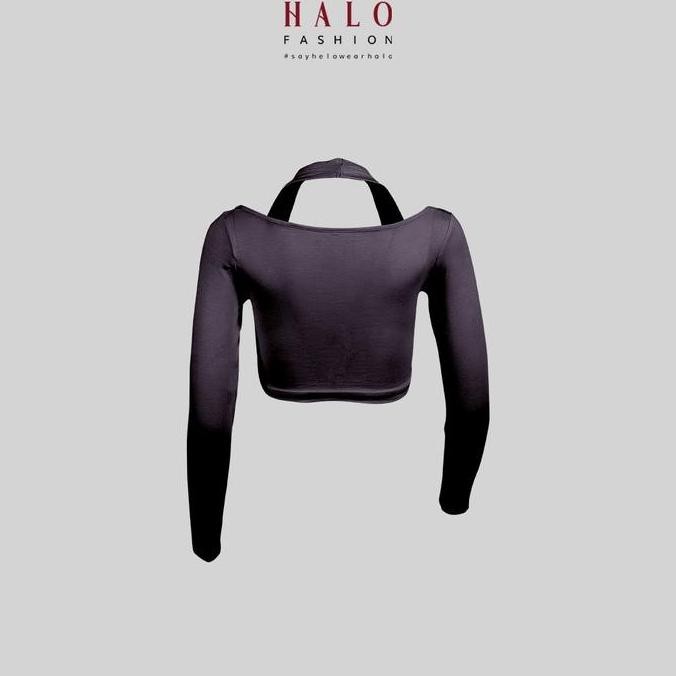 (Excellent) [HaloFashion] Ivana Sexy Crop Top Basic Top Kaos Polos Korean Fashion Atasan Wanita