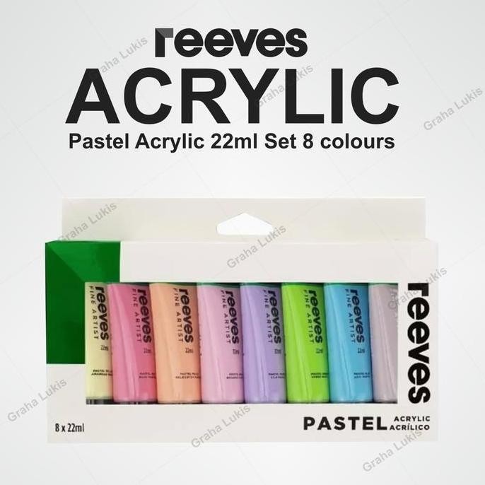 

TERBARU - Reeves Acrylic Artists 8x22ml Color Paint Set Pastel