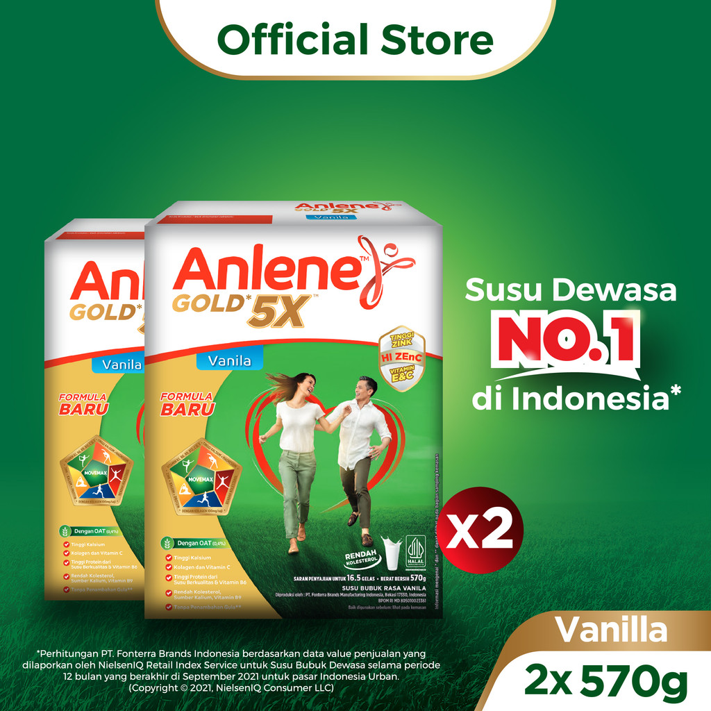 

Anlene Gold 5X Susu Dewasa Vanilla 2x570gr