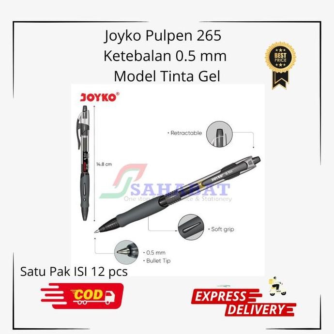 

Tersedia Joyko Pulpen Gell Gp-265 / Ketebalan 0.5 Mm / Joyko Pulpen Cair / Harga Grosir / Isi 12 Pcs