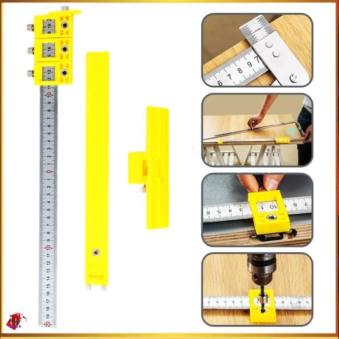 

siap kirim penggaris woodworking penanda titik bor punch locator drill mistar mal