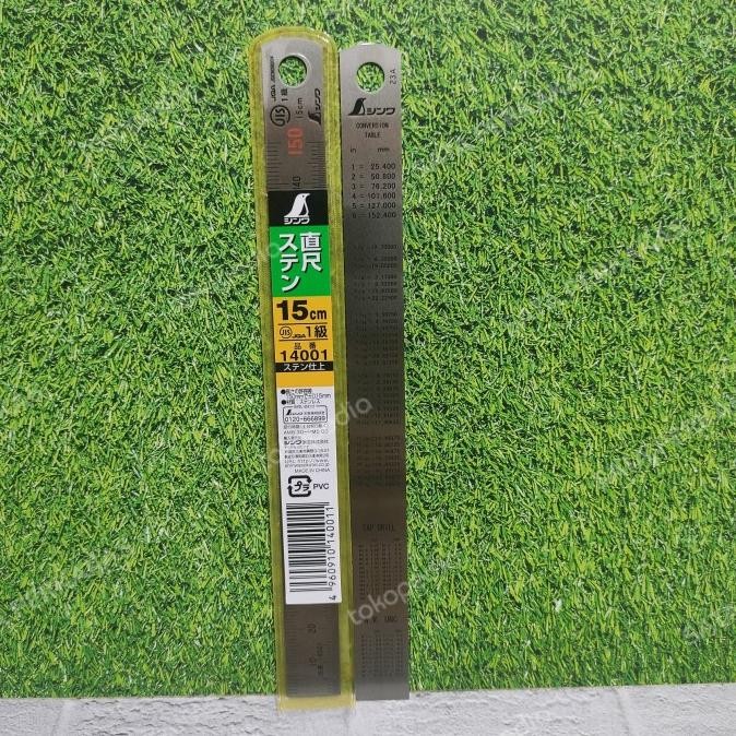 

siap kirim shinwa 14001 straight scale stainless steel 150mm 15cm penggaris besi