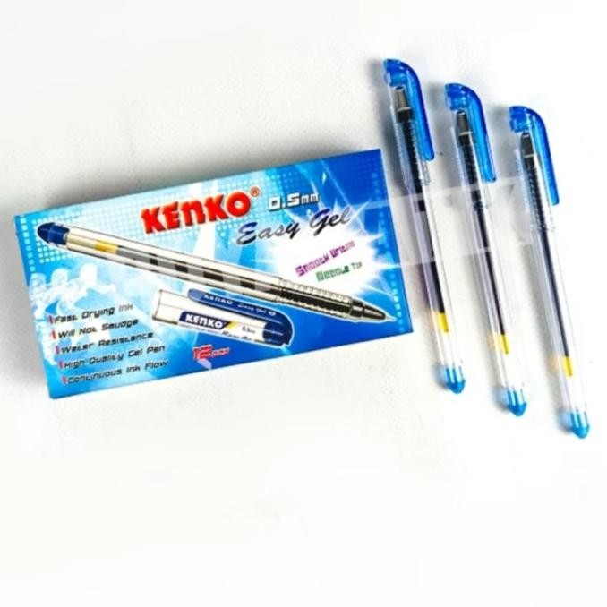 

Tersedia Pulpen Kenko 0.5 Easy Gel Warna Biru Harga Satu Lusin
