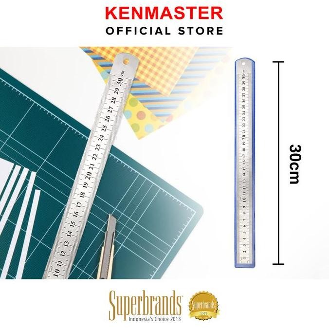 

siap kirim kenmaster penggaris baja 30cm - alat ukur penggaris - peng009