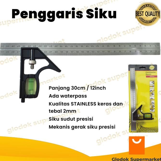 

siap kirim penggaris siku l waterpass combination square sorong sudut presisi 30c