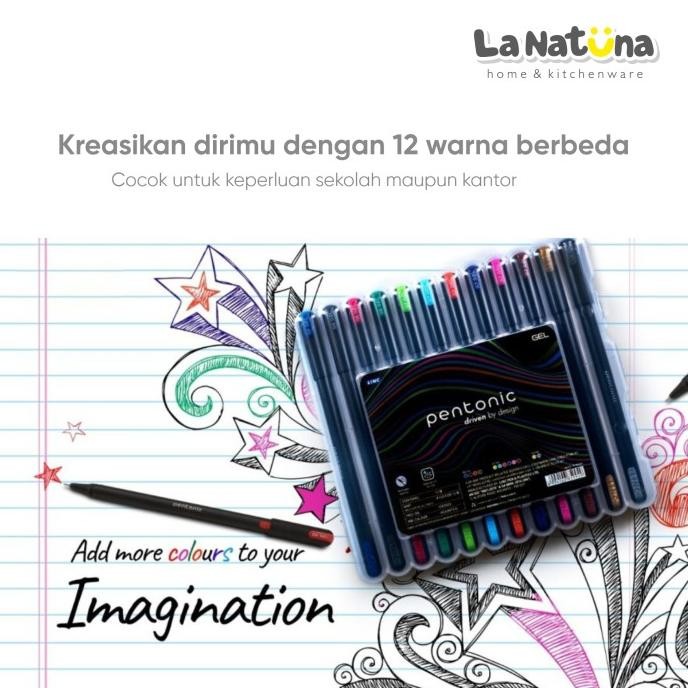 

Tersedia Pentonic Color Pulpen Gel 12 Warna Pen Warna Warni Set