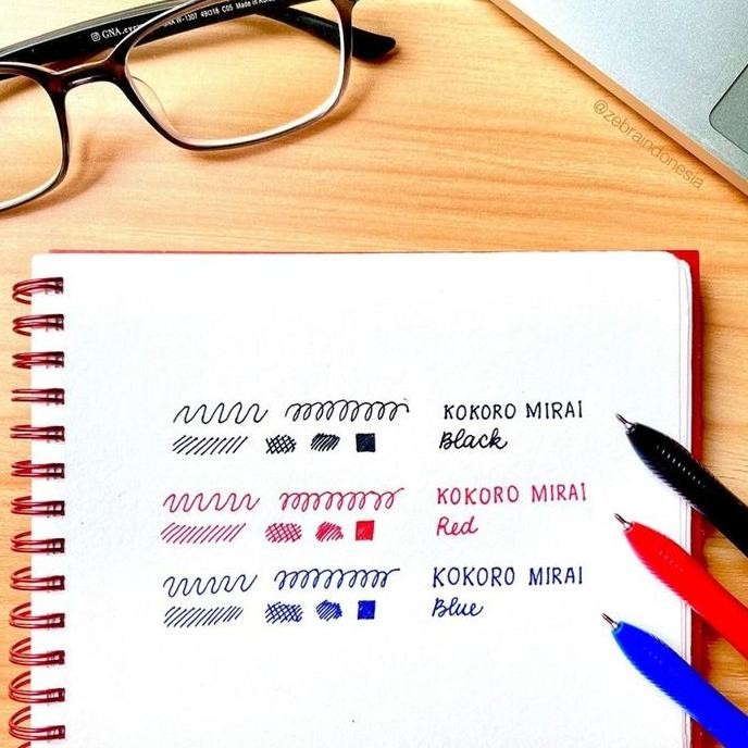 

Tersedia Pulpen Gel Zebra Kokoro Mirai/ 0.48 Mm / Hitam/ Biru - Lusin