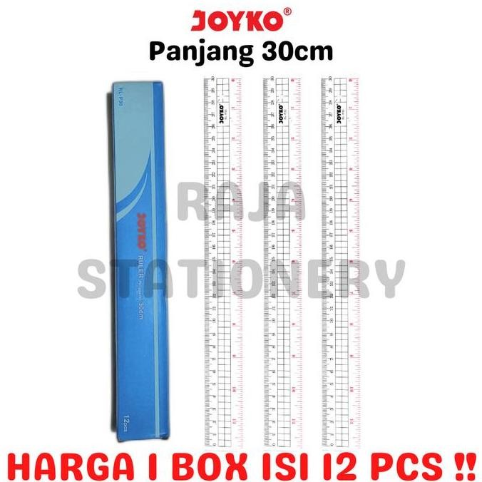 

siap kirim joyko ruler 30cm acrylic penggaris 30cm joyko panjang 30cm rl-p30 lusin box [12pcs]