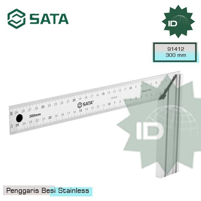 

siap kirim penggaris besi - carpenters squares 300 mm 91412 sata tools