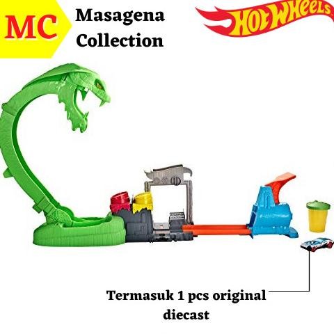 Mainan Lintasan Trek Hot Wheels Hotwheels Track City Toxic Snake Ori