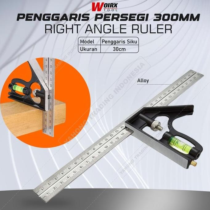 

siap kirim mistar penggaris siku stainless steel 300mm woirx tool