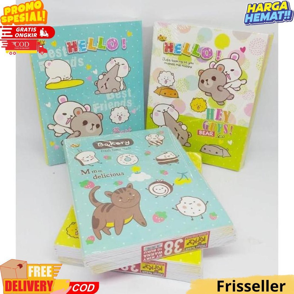 

(10 Buku) Buku Tulis Sekolah 38 Lembar Kiky / Buku Okey Garis Isi 1 Pack D Sale