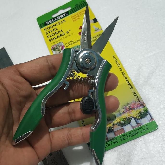 

Gunting Bunga - Floral Shears Stainless Steel 6" Sellery Heavy Duty