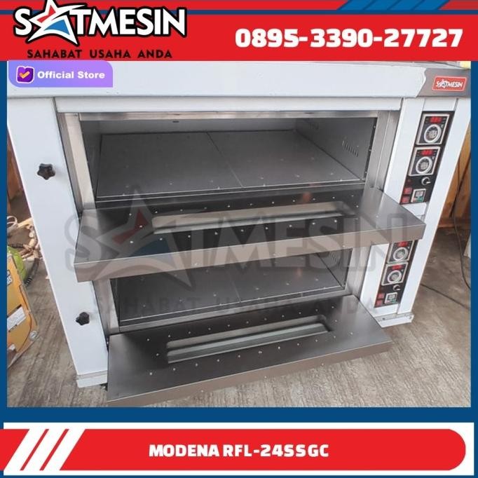 Oven Baking Listrik Gas SATMESIN RFL-24SSGC Oven Kue Oven Roti Oven Deck 4 loyang