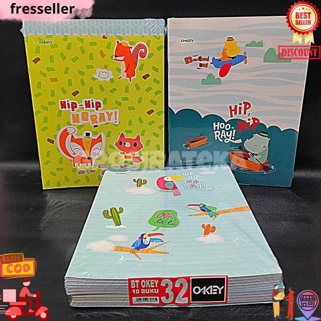 

1 Pack / 10 Buku Tulis Okey 32 Lembar / Buku Tulis Isi 32 Lembar / Buku Catatan / Note Book D Gratis Ongkir
