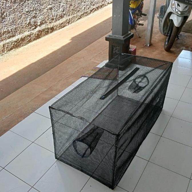 Jaring Perangkap Ikan 1X50X50 Bubu Jebakan Udang,Ikan Gabus,Full Set Kawat Lipat Siap Paki Co