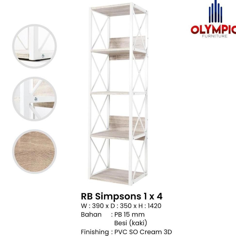 Rak Buku Susun Rangka Besi Serbaguna OLYMPIC