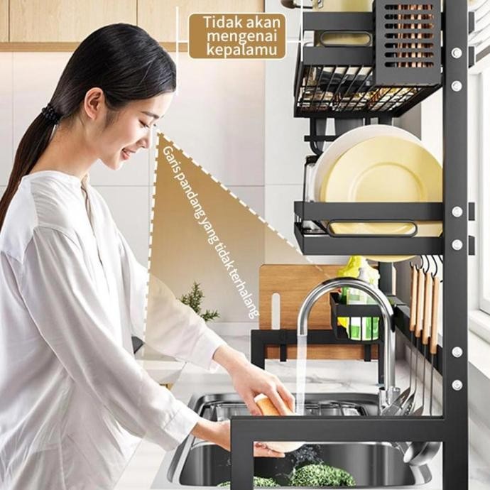 RakCuci Piring Wastafel Rak Dapur Anti Karat Stainless Steel RakPiring