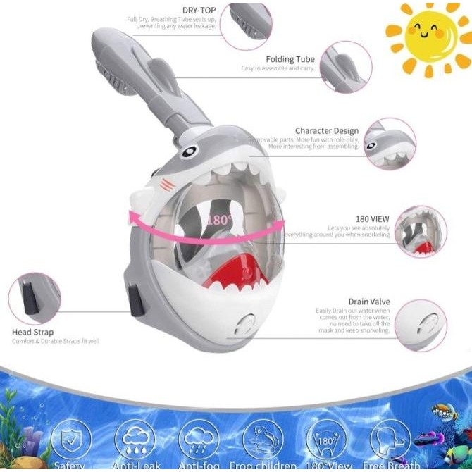 Masker Snorkeling Anak Full Face Scubagear - Mask Snorkeling