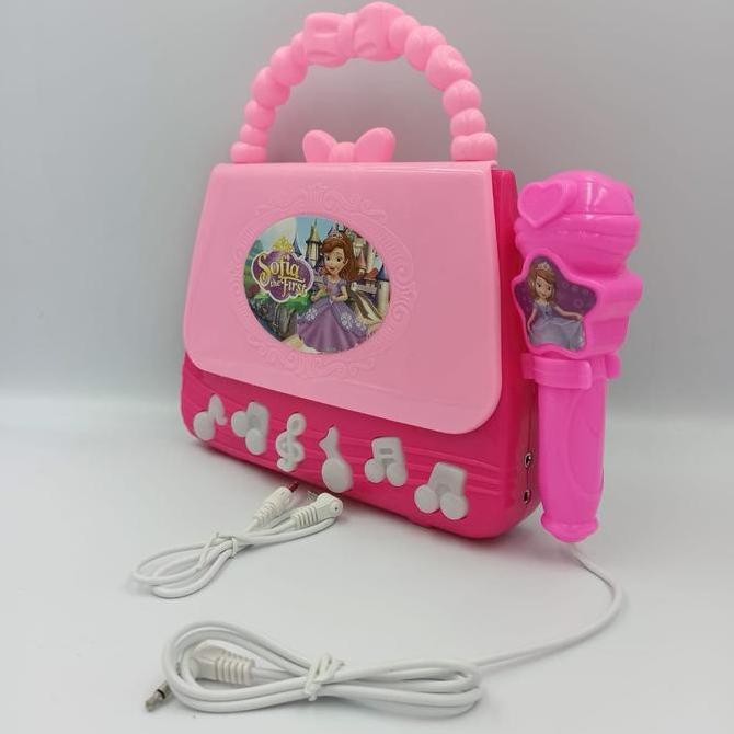 Murah Mainan Anak Perempuan Microphone Music Bag Sofia Tas Koper Mic Non COD